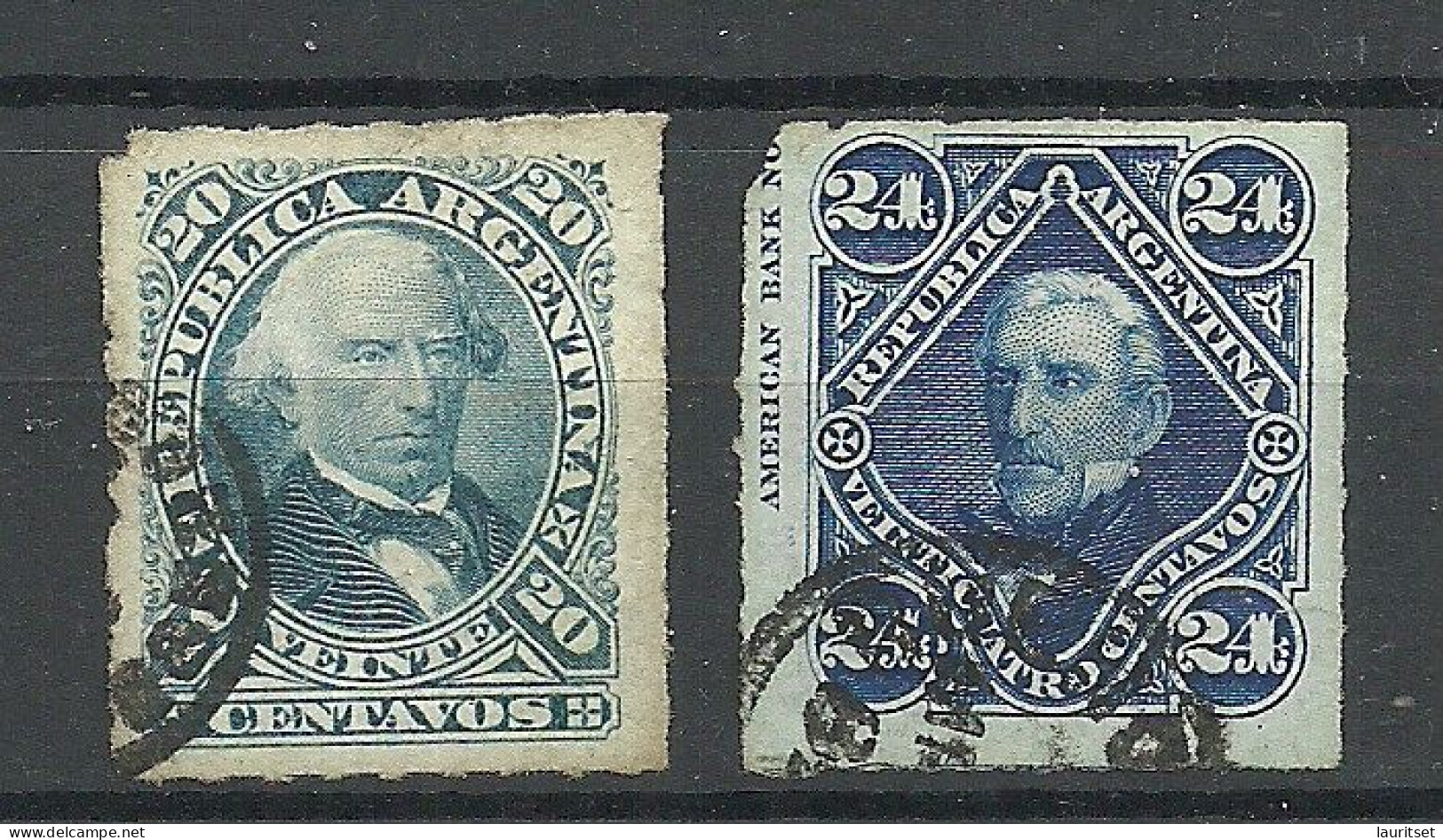ARGENTINA Argentinien 1877/1880 Michel 34 - 35 O - Usados