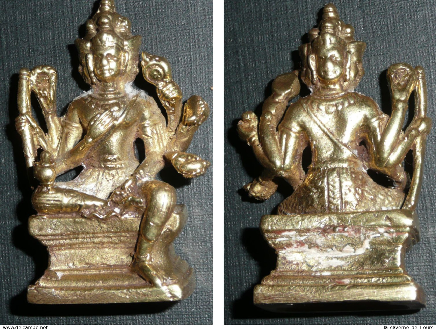 Rare Statuette Sculpture En Bronze, Divinité Dieu Hindou Siva ? Vishnu? Hindouisme Shiva ? - Bronzen