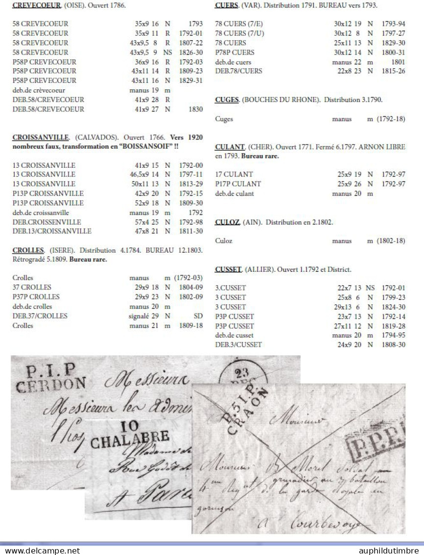 CATALOGUE MARQUES POSTALES LINEAIRES FRANCE 1792-1832 EDITION 2015 BD61 - Philatélie Et Histoire Postale