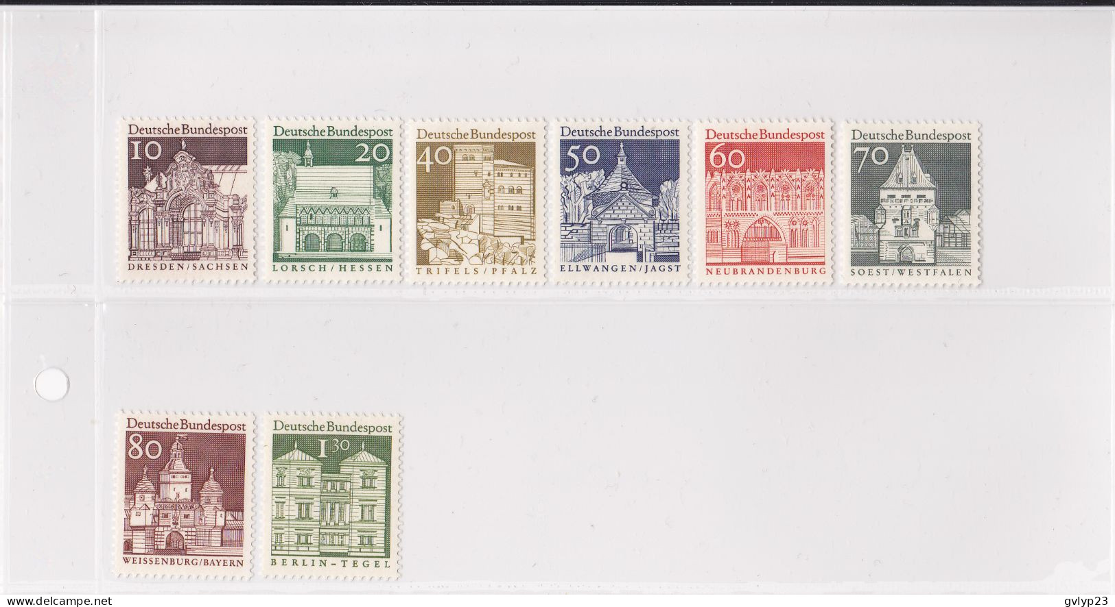 EDIFICES HISTORIQUES UNE SéRIE DE 8 VAL NEUF * N° 391/397A YVERT ET TELLIER 1967-69 - Ungebraucht