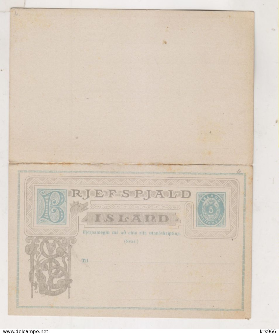 ICELAND Postal Stationery Unused - Postwaardestukken