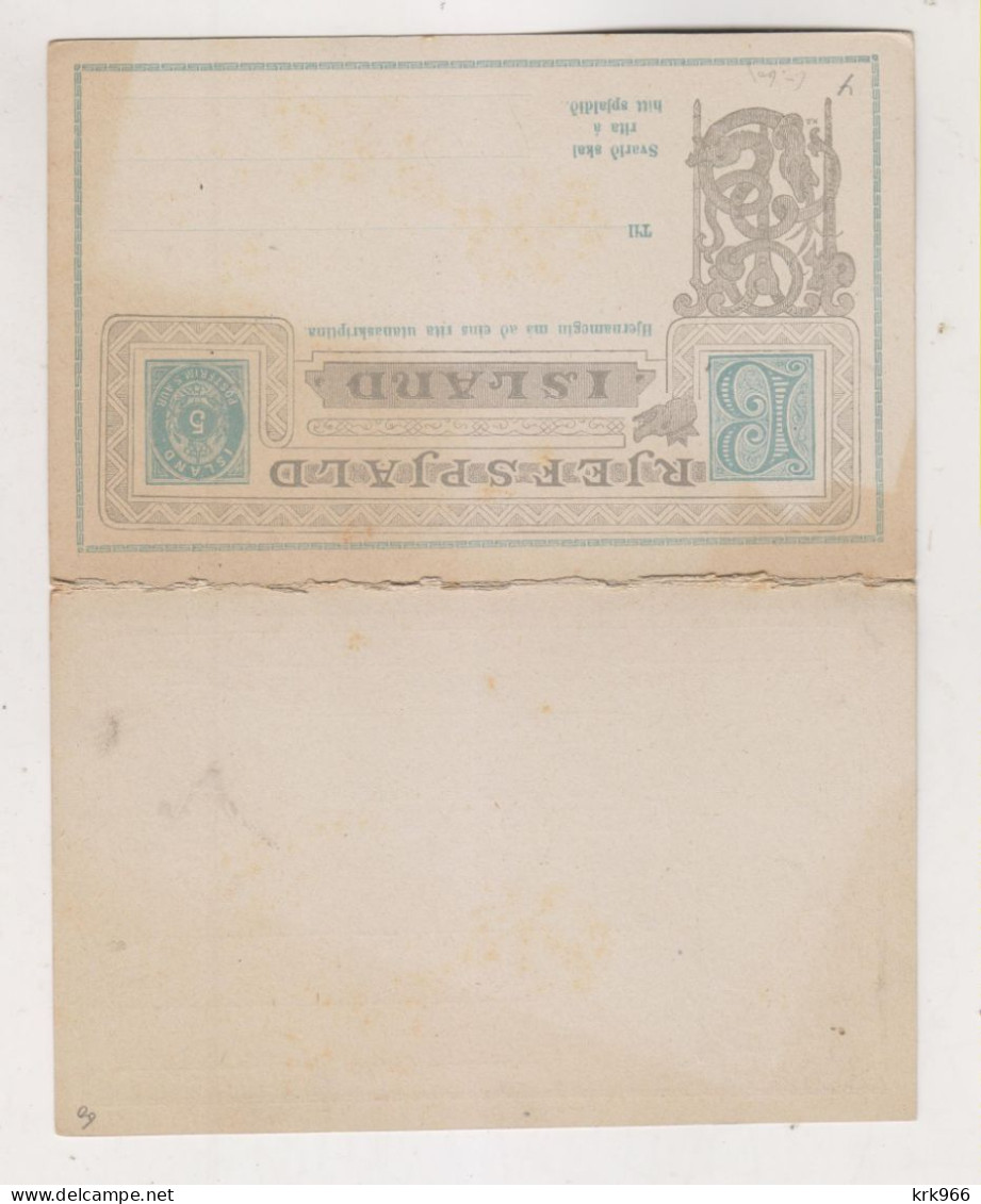 ICELAND Postal Stationery Unused - Ganzsachen