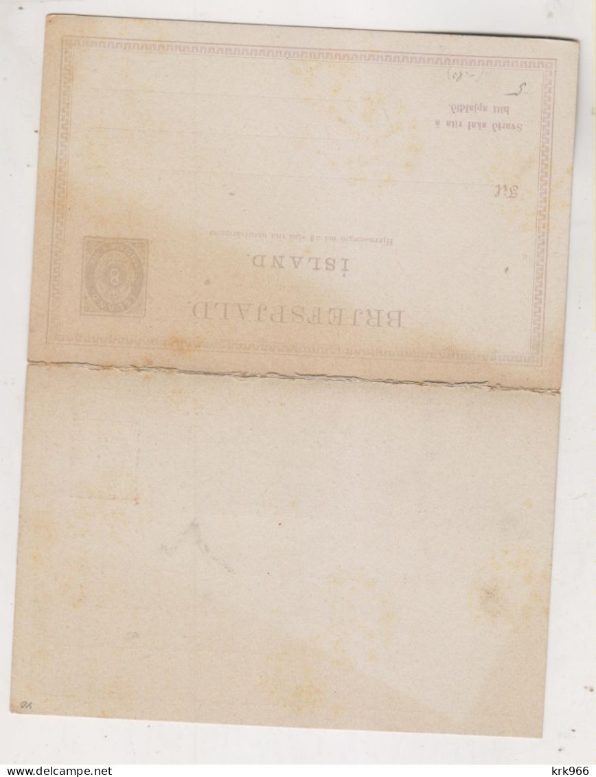 ICELAND Postal Stationery Unused - Postal Stationery