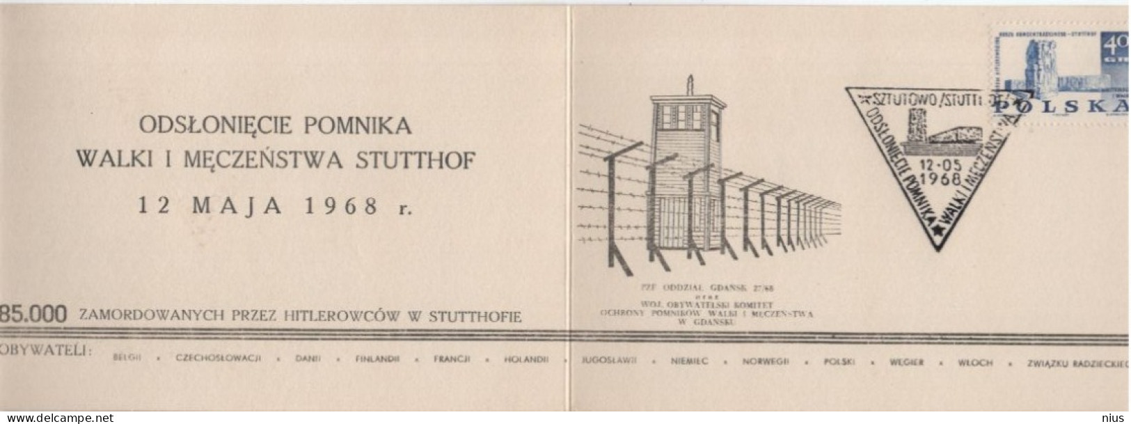 Poland Polska 1968 Monument To The Victims Of The Nazi Concentration Camp Stutthof Sztutowo - Carnets