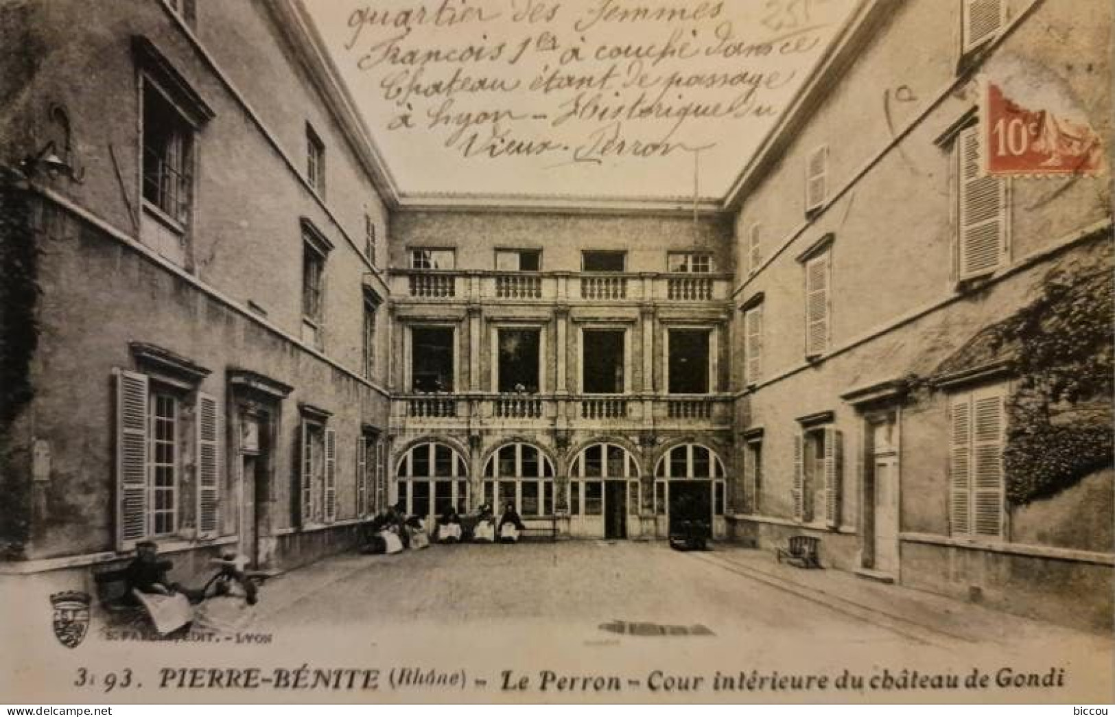 Cpa PIERRE BENITE (Rhône) 69 - 1915 - Le Perron - Cour Intérieure Du Château De Gondi - Pierre Benite