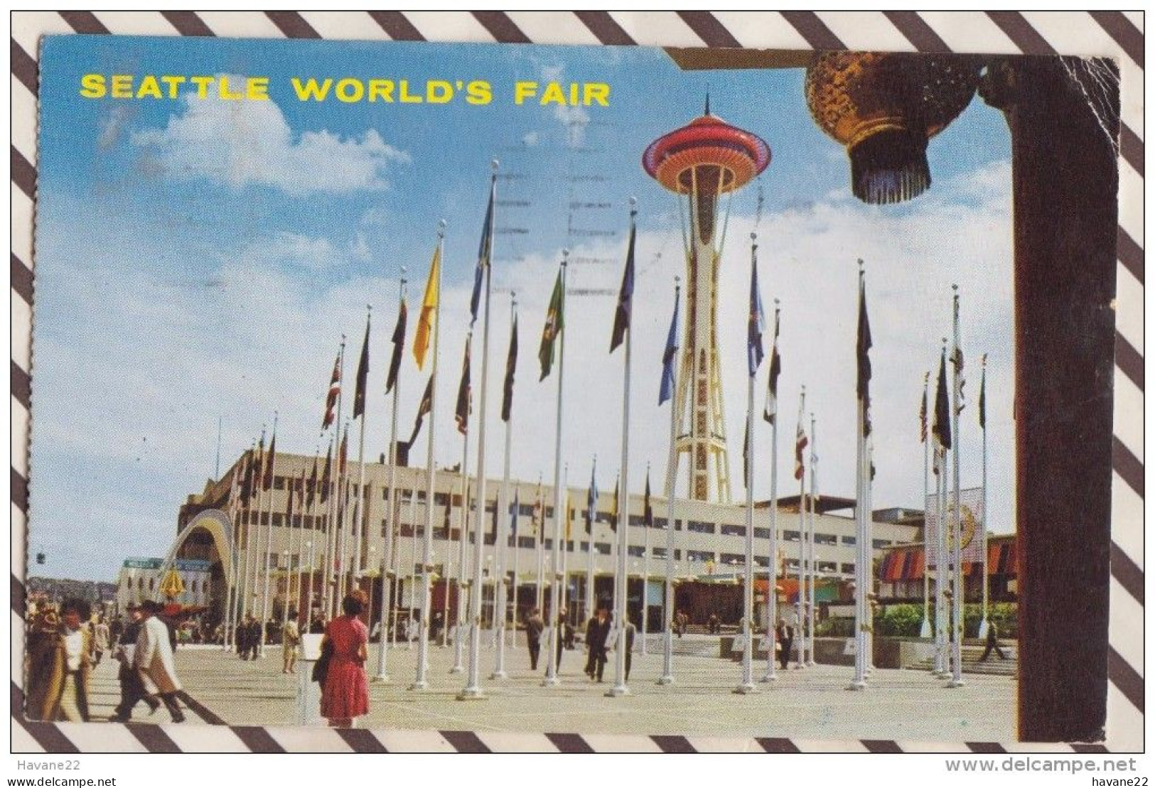 6AI4497 SATTLE WORLD'S FAIR DRAPEAUX PLACE DES 50 ETATS UNIS  2 Scans - Seattle