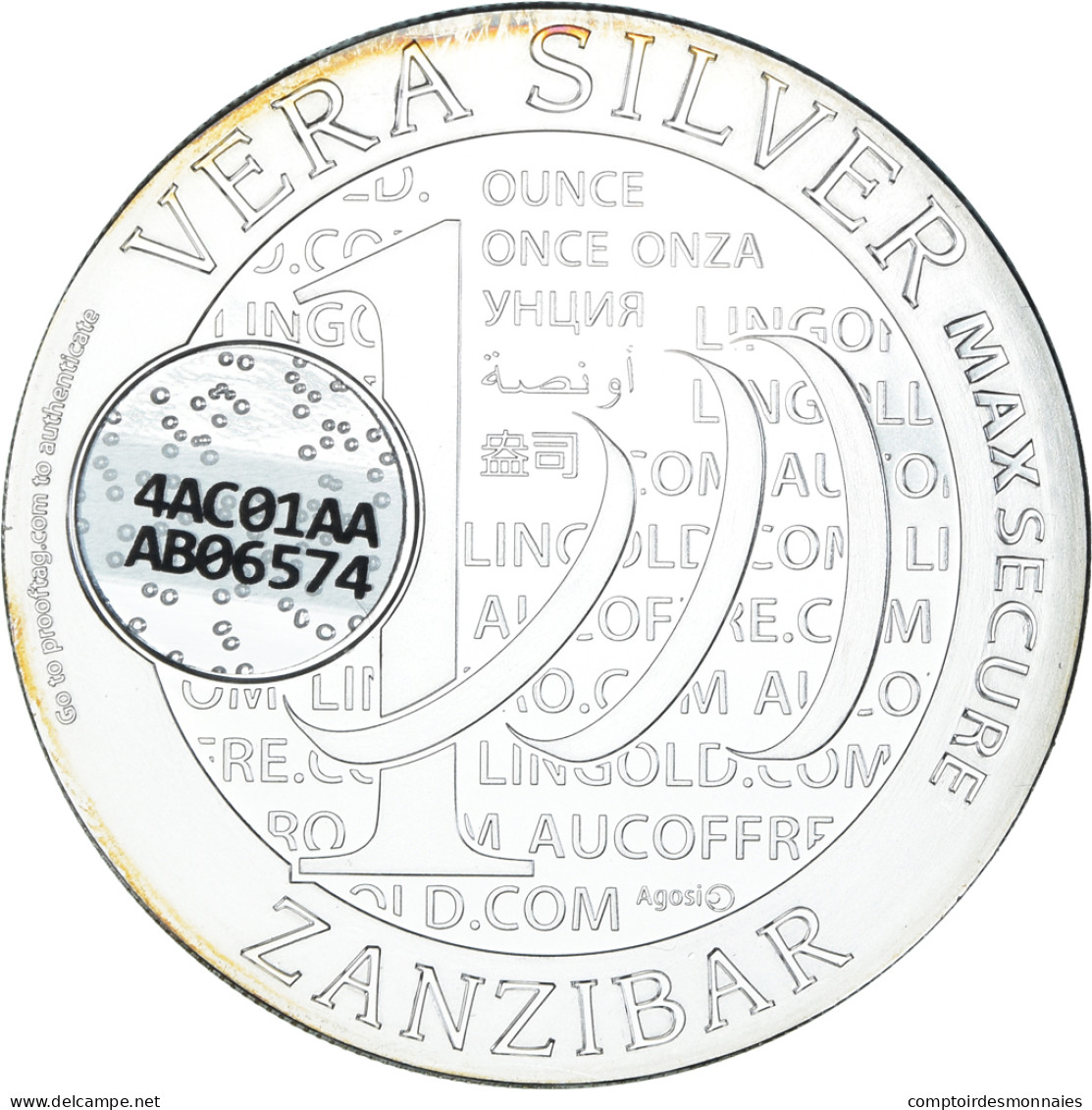 Monnaie, Tanzanie, Zanzibar, 1000 Shillings, 1 Vera Silver Oz, 2015, FDC, Argent - Tanzanía