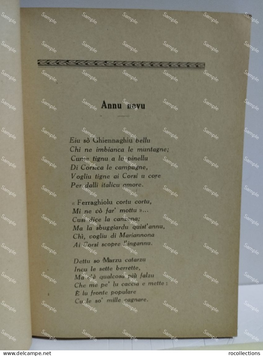 Italia France Corse ALMANACCO POPOLARE DI CORSICA PER L'ANNO 1938 In Oletta - Europe