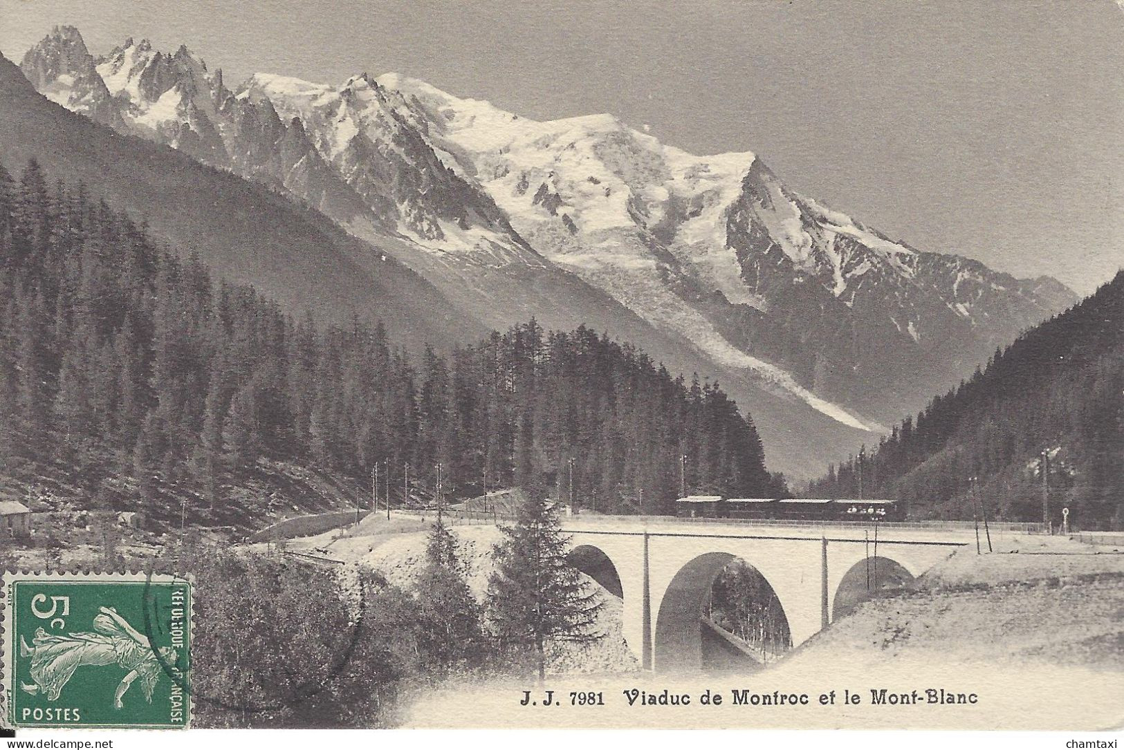 74 MONTROC LE PLANET VIADUC FERROVAIRE TRAIN PLM SNCF VALLEE DE CHAMONIX MONT BLANC ED JULLIEN FRERES JJ 7981 - Ouvrages D'Art