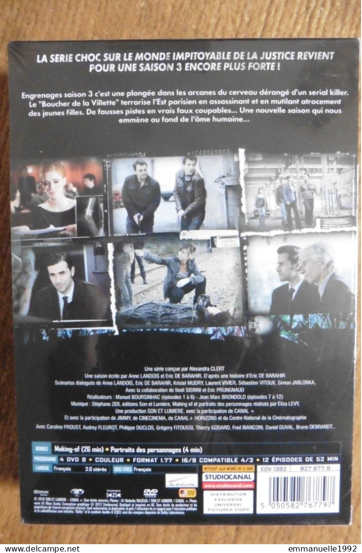 Coffret 4 DVD Série TV Policière Engrenages Intégrale Saison 3 - Neuf Sous Cellophane - Grégory Fitoussi Audrey Fleurot - TV-Reeksen En Programma's