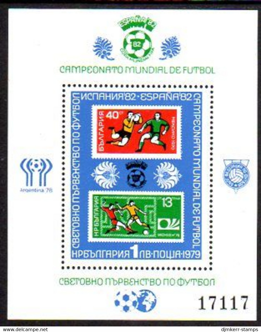 BULGARIA 1979 Football World Cuo Block MNH / **.  Michel Block 97 - Unused Stamps