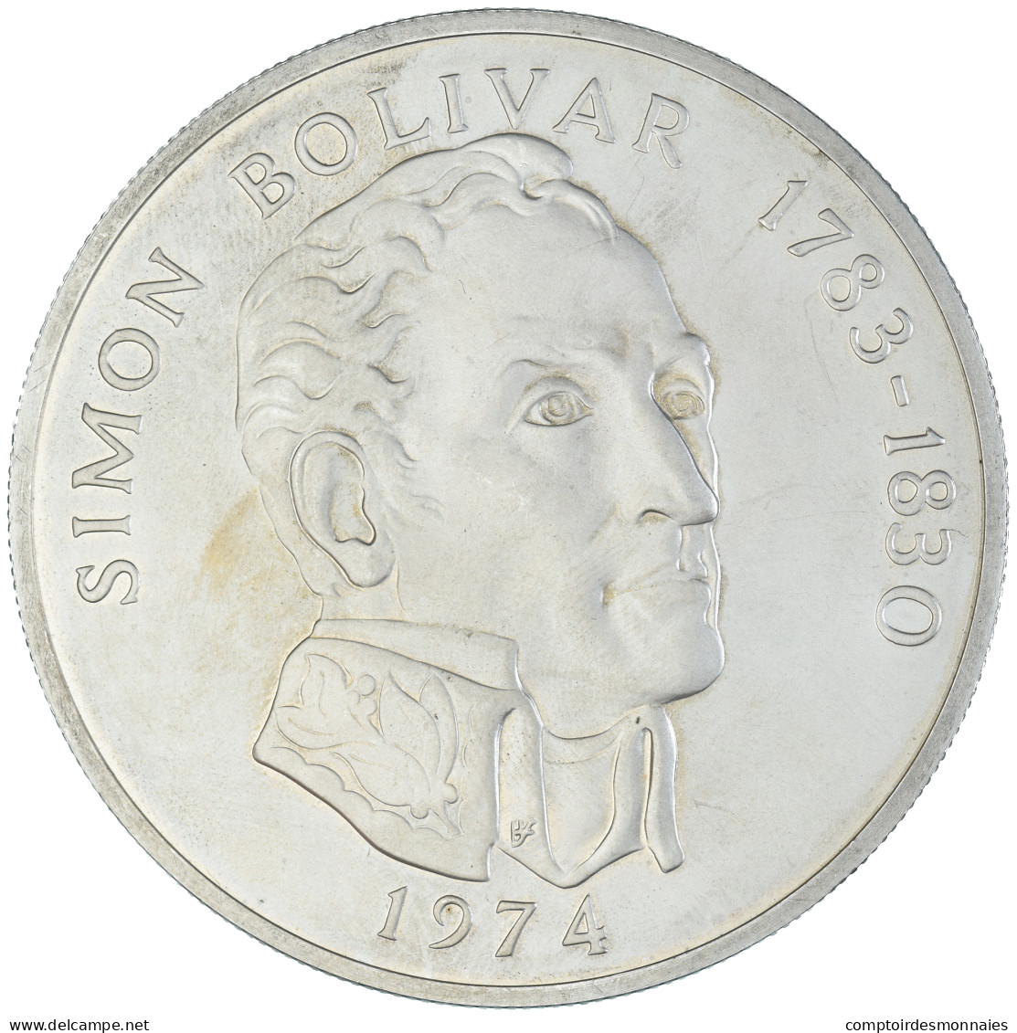 Monnaie, Panama, 20 Balboas, 1974, U.S. Mint, Simon Bolivar, SUP+, Argent, KM:31 - Panama