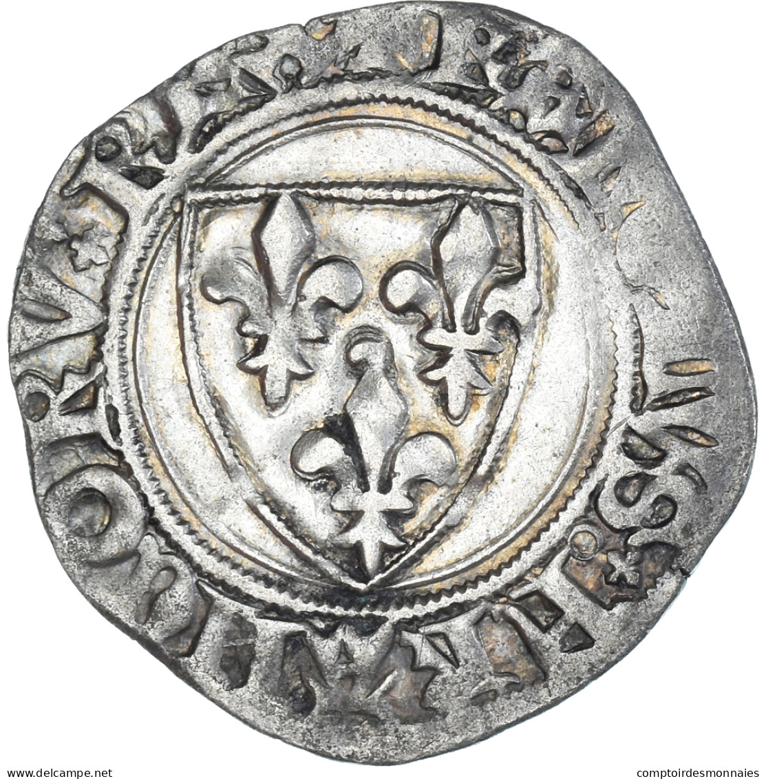 Monnaie, France, Charles VI, Blanc Guénar, 1380-1422, Sainte-Ménéhould, TTB - 1380-1422 Charles VI The Beloved