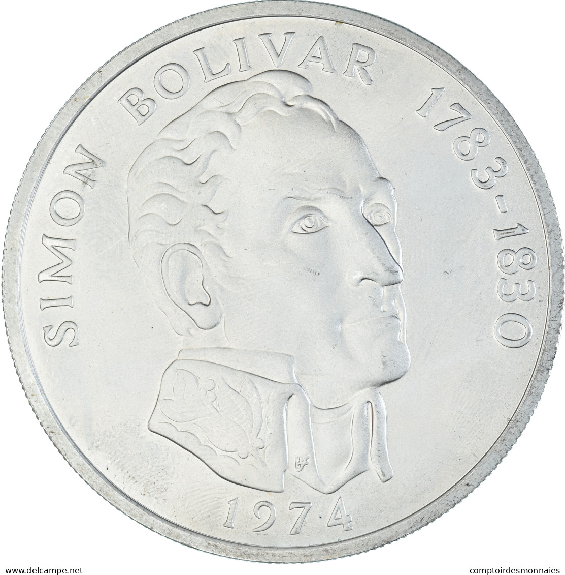 Monnaie, Panama, 20 Balboas, 1974, U.S. Mint, Simon Bolivar, SUP+, Argent, KM:31 - Panamá