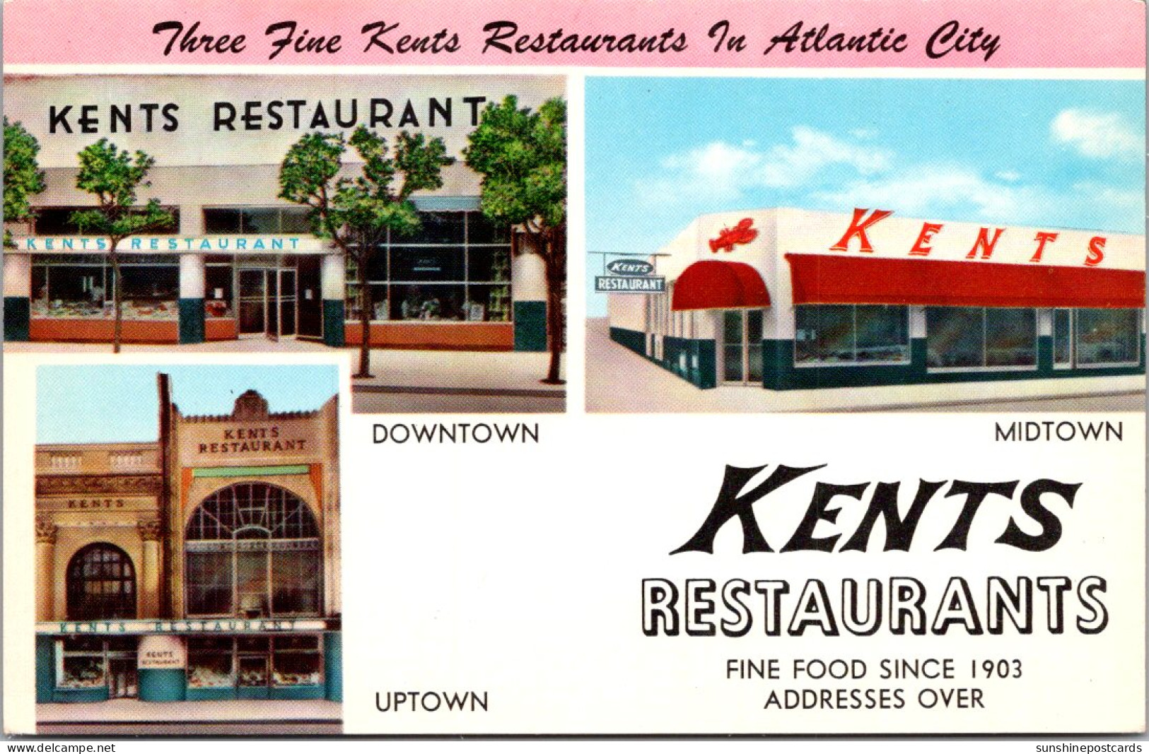 New Jersey Atlantic City Kents Restaurants Uptown Midtown And Downtown - Atlantic City