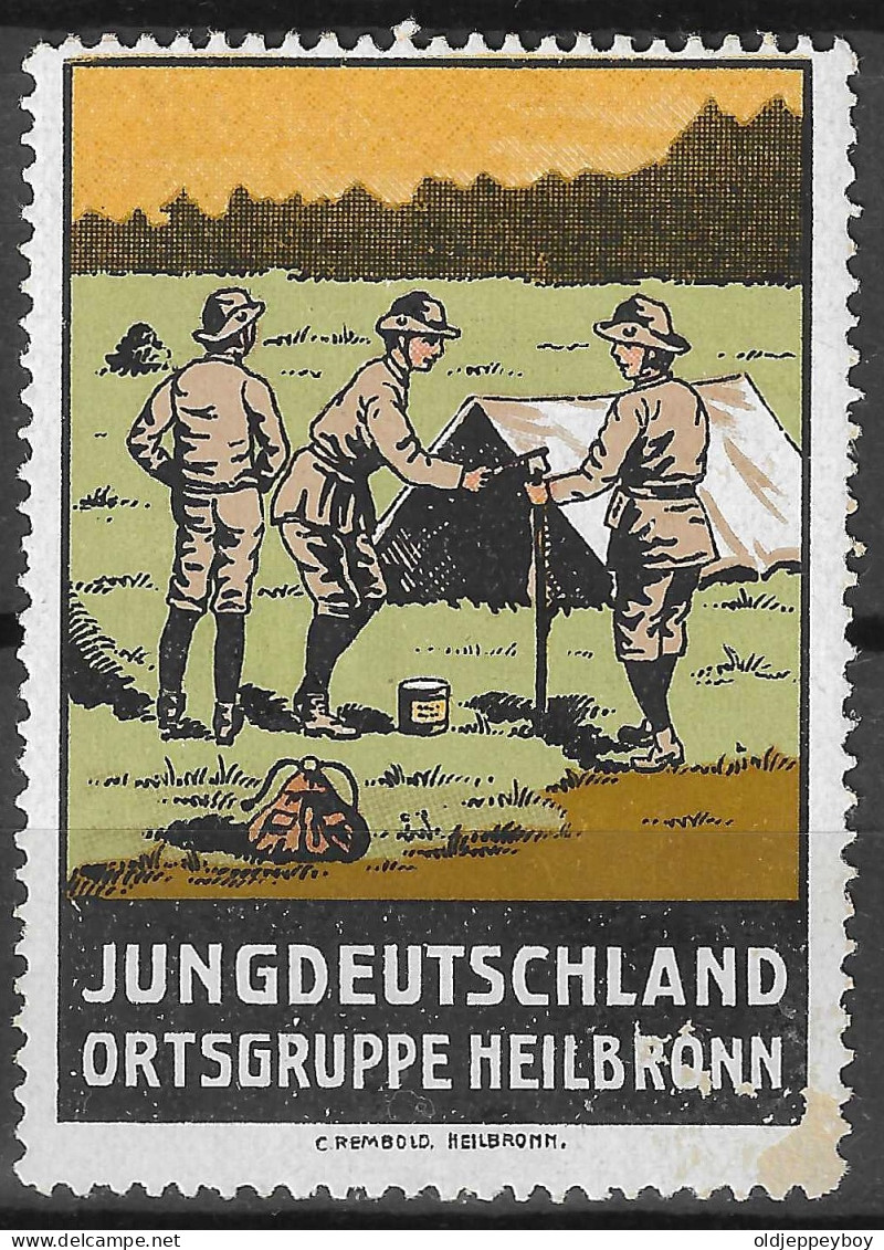 German Poster Stamp, Reklamemarke, Cinderella, Scout, Erkunden, Jungdeutschland Ortsgruppe Heilbronn Stiftungsfest Mai. - Unused Stamps