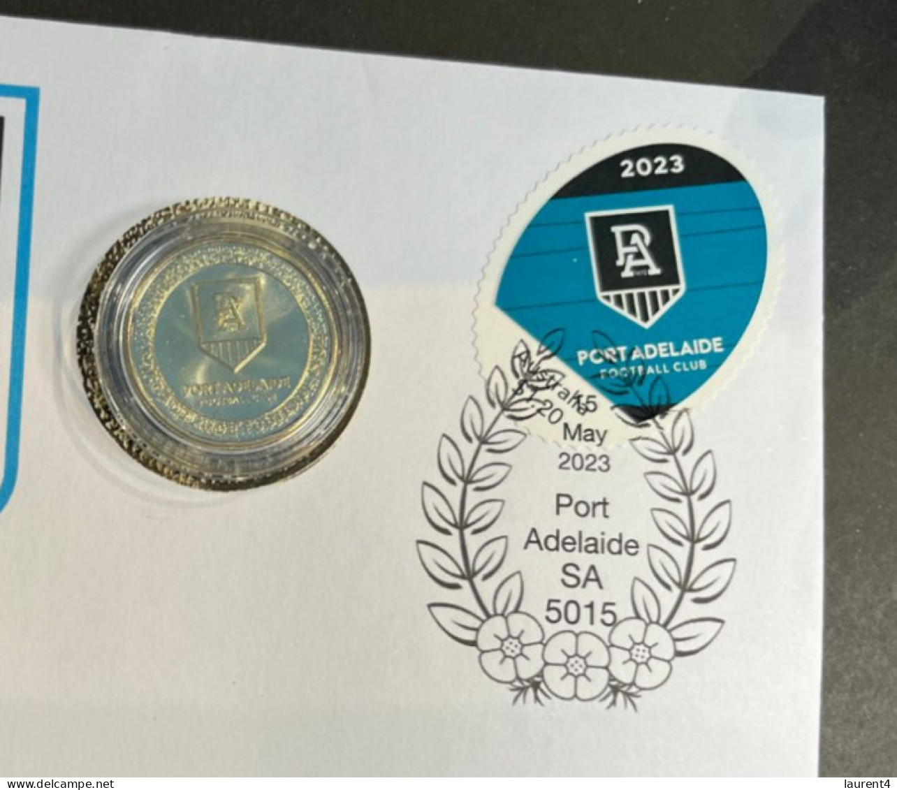 (coin Cover B- 5-5-2023) Australia AFL & AFLW (2023) $1.00 Coin (special Cover With AFL Matching Stamp) Port Adelaide - Dollar