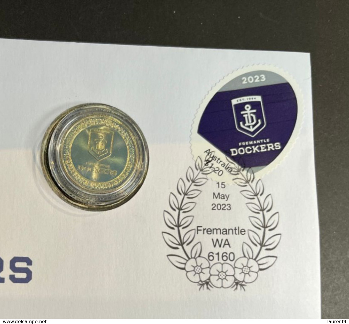 (coin Cover B 5-5-2023) Australia AFL & AFLW (2023) $1.00 Coin (special Cover With AFL Matching Stamp) Fremantle Dockers - Dollar