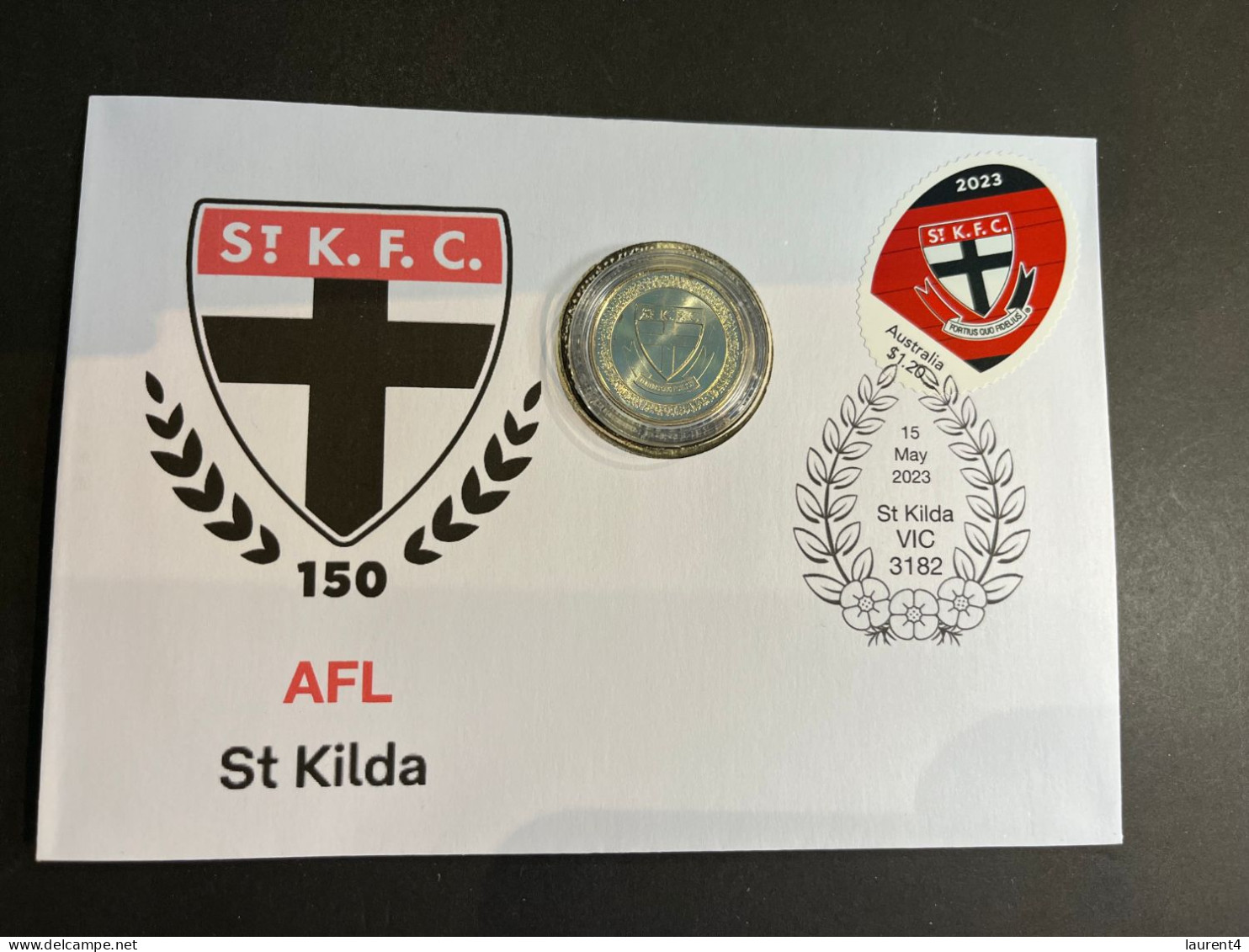 (coin Cover C - 5-5-2023) Australia AFL & AFLW (2023) $1.00 Coin (special Cover With AFL Matching Stamp) St Kilda - Dollar