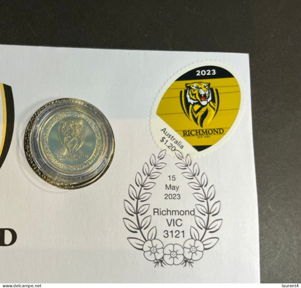 (coin Cover C - 5-5-2023) Australia AFL & AFLW (2023) $1.00 Coin (special Cover With AFL Matching Stamp) Richmond Tigers - Dollar