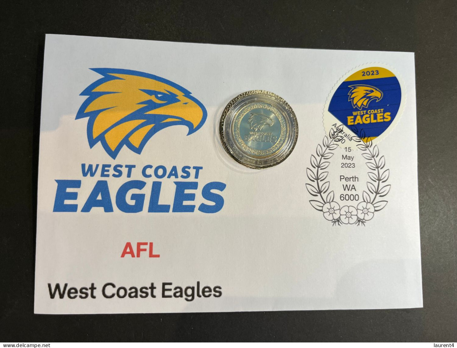 (coin Cover C 5-5-2023) Australia AFL & AFLW (2023) $1.00 Coin (special Cover With AFL Matching Stamp) West Coast Eagles - Dollar