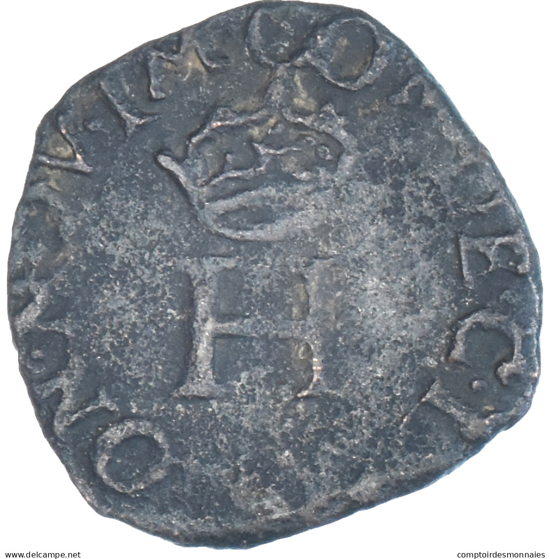 Monnaie, États Italiens, Delfino Tizzone, Liard Au H Couronné, N.d. - Feudal Coins