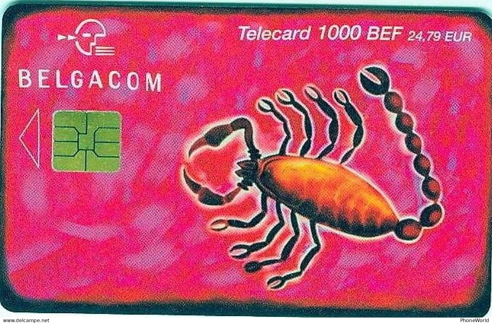 Belgacom, 1000Bfr, Scorpion, Horoscope, Excellent - Con Chip