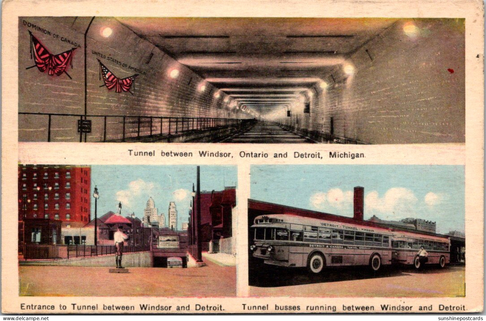 Michigan Tunnel Between Detroit And Windsor Ontario Canada 1939 - Detroit