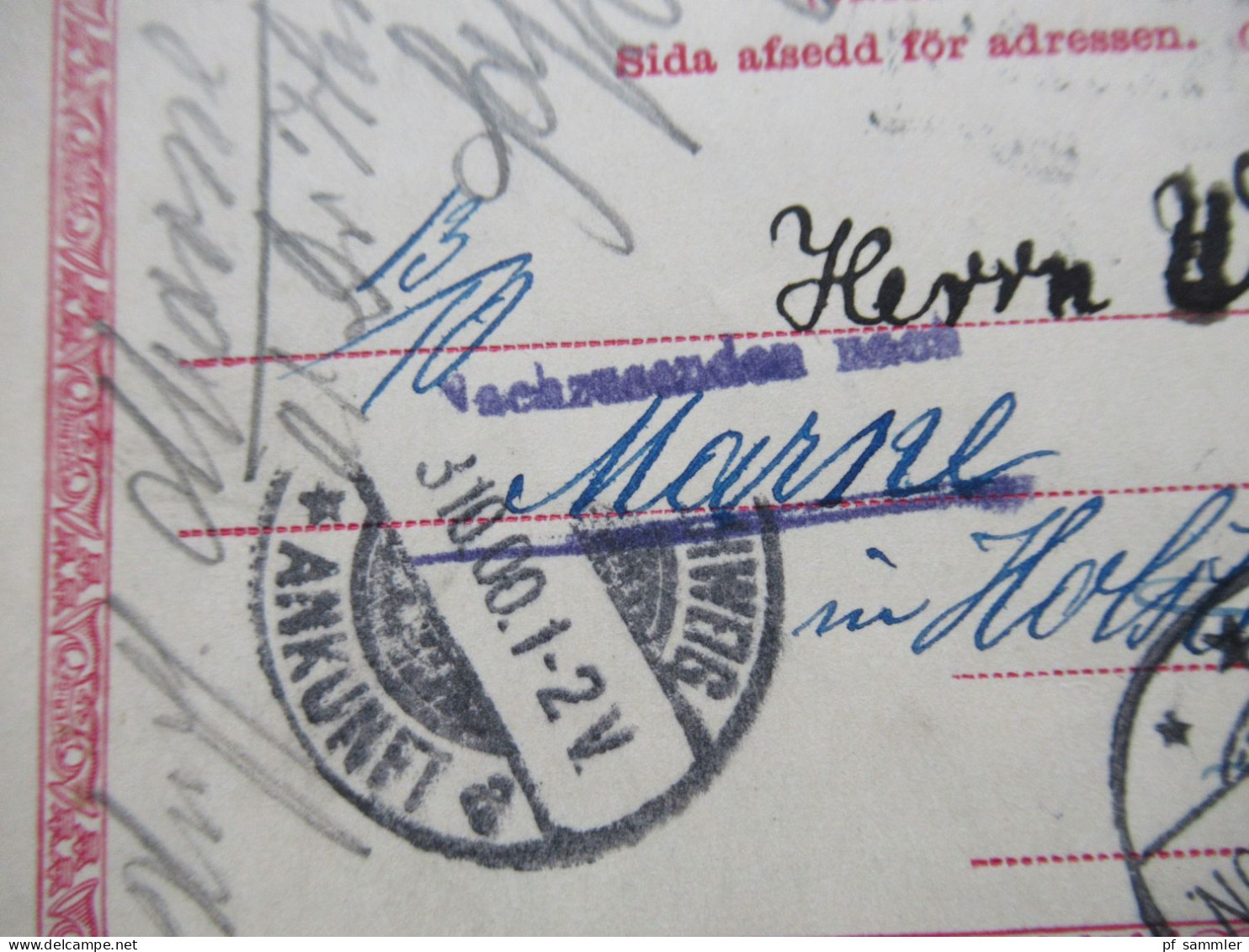 Schweden 1900 Ganzsache / Doppelkarte Tio Öre Frageteil Gestempelt Helsingborg - Braunschweig Weitergeleitet Nach Marne - Postal Stationery