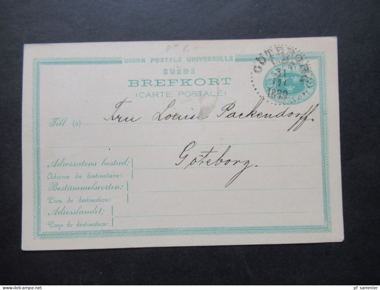 Schweden 1882 Ganzsache P 14 Femton Öre Gestempelt Göteborg Im Ortsverkehr! - Postal Stationery