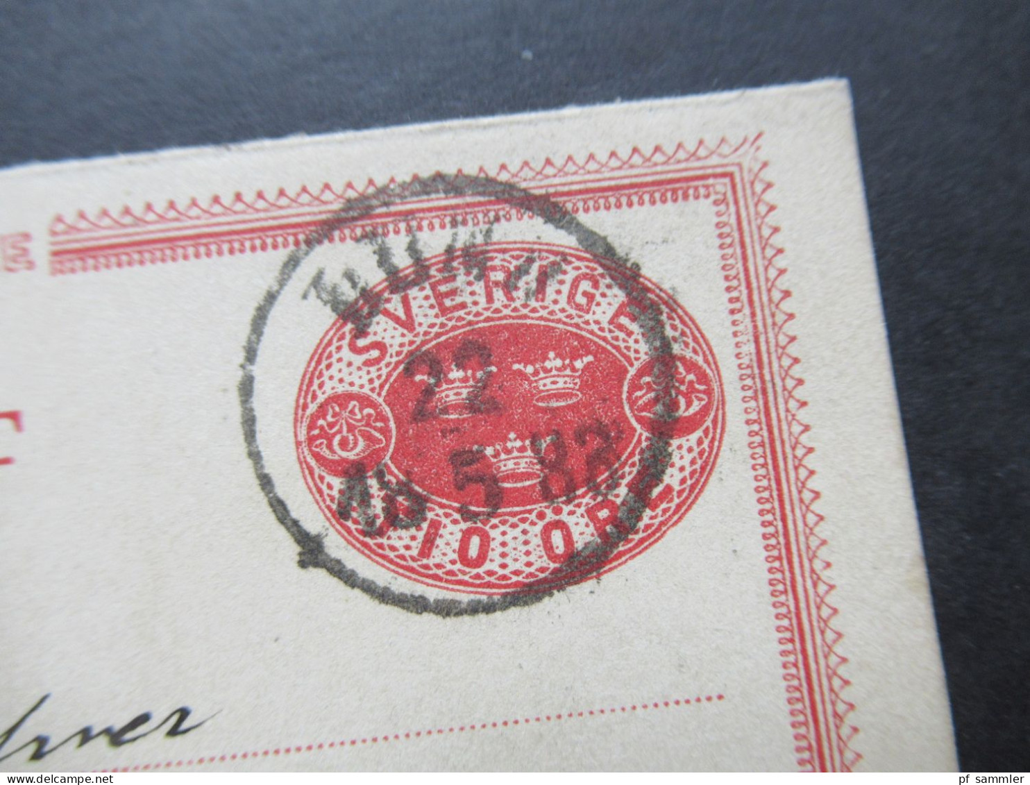 Schweden 1883 Ganzsache / Doppelkarte P 15 Tio Öre Auslandsverkehr Stempel K1 Lund Nach Hameln An Der Weser - Postwaardestukken