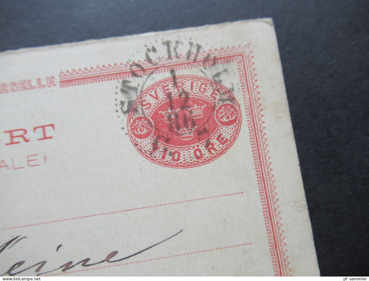 Schweden 1886 Ganzsache / Doppelkarte P 15 Tio Öre Auslandsverkehr Stempel Stockholm Nach Meerenae Sachsen - Entiers Postaux