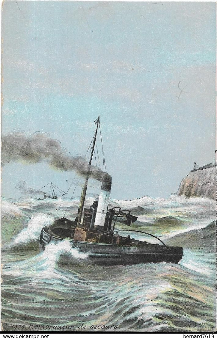 Bateau -   Remorqueur De Secours - Carte Ecrite De Marseille - Remorqueurs