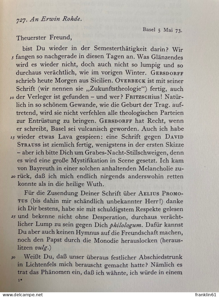 Briefe Der Basler Zeit Sorrent 1873-1877. - Filosofie