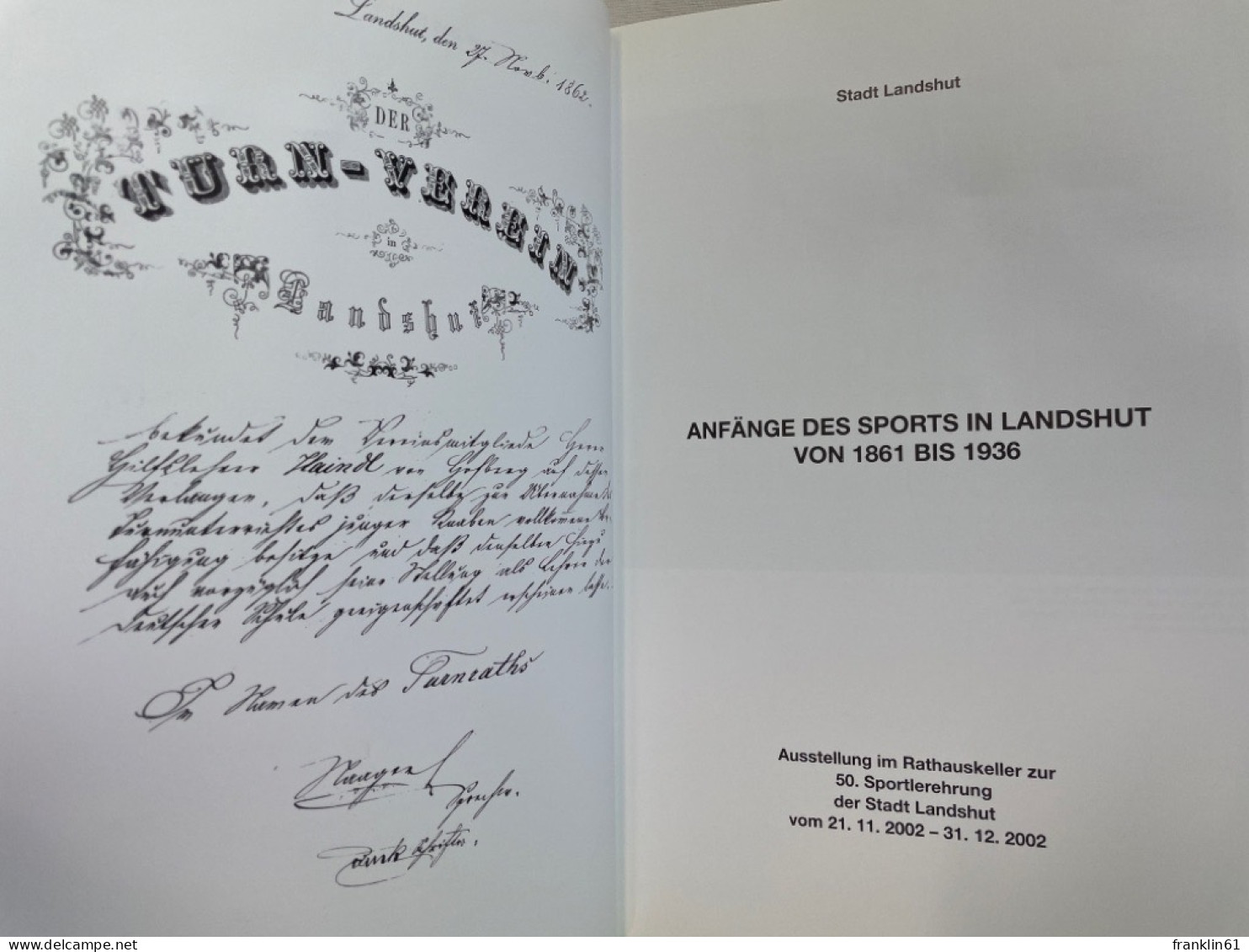 Anfänge Des Sports In Landshut Von 1861 Bis 1936 : Ausstellung Im Rathauskeller Zur 50. Sportlerehrung Der Sta - 4. Neuzeit (1789-1914)