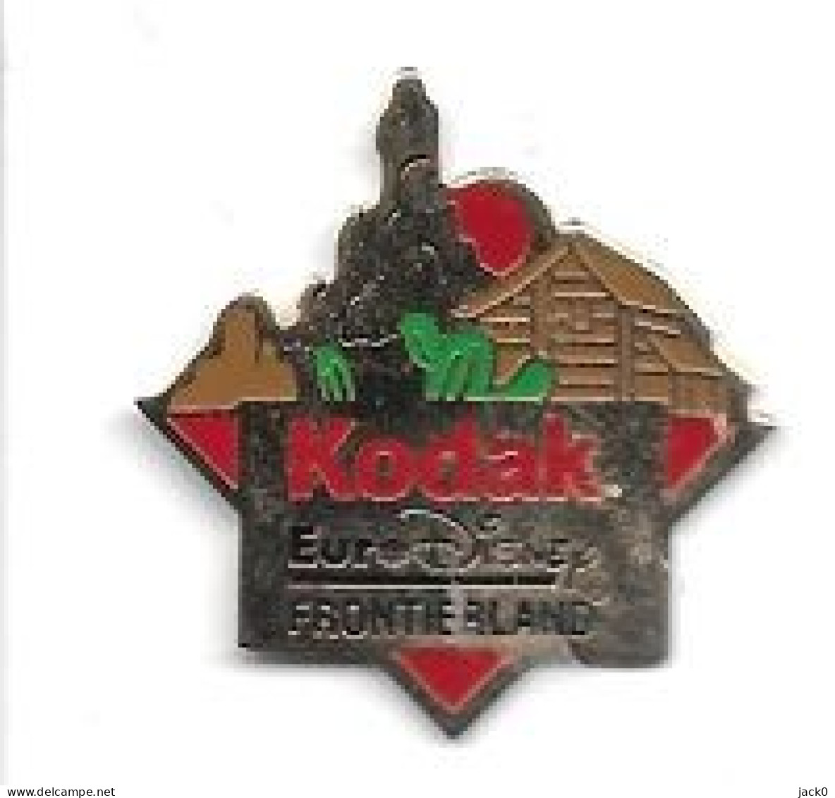 Pin's  KODAK, EuroDisney  FRONTIERLAND  Verso  Kodak  Partenaire  Officiel  EuroDisney - Photographie