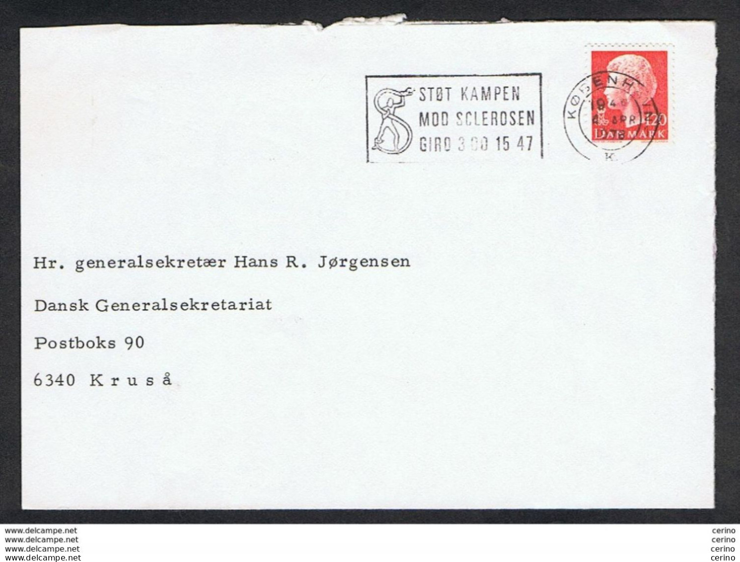 DENMARK: 1978 COVERT OPEN ON 3 SIDES WITH 120 Ore RED (651) - TO KRUSA - Lettres & Documents