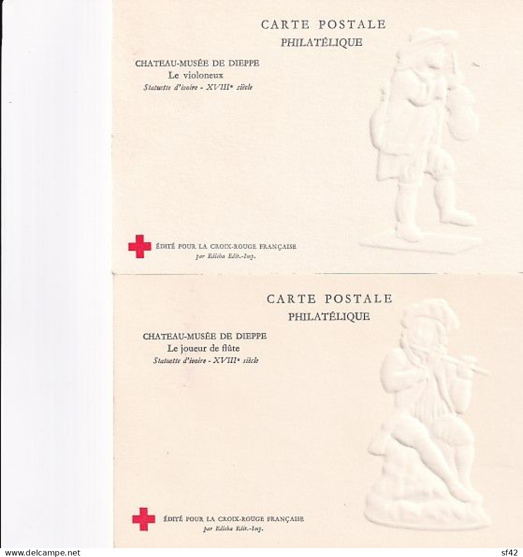 2 CARTES MAX                  PREMIER JOUR   LA CROIX ROUGE ET LA POSTE  18 12 67   MUSICIENS EN RELIEF - Autres & Non Classés