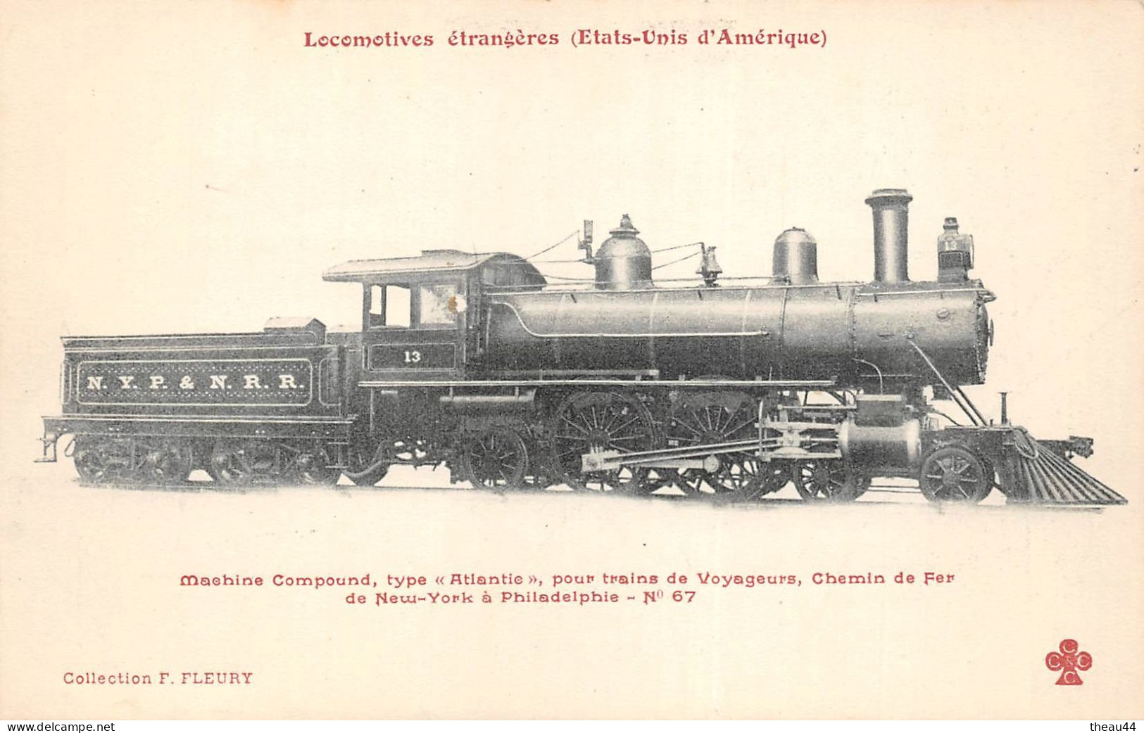 ETAT-UNIS  -  NEW-YORK  -  Locomotive Compoud Type " ATLANTIC " Pour Train De Voyageurs  -  Chemin De Fer - Trasporti