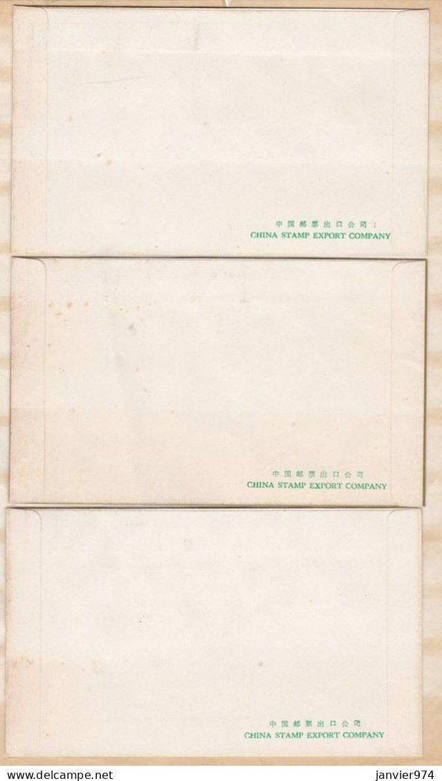 Chine 3 Enveloppes Neufs 1977 , 6 Timbres De MAO , Scan Recto Verso - Cartas & Documentos