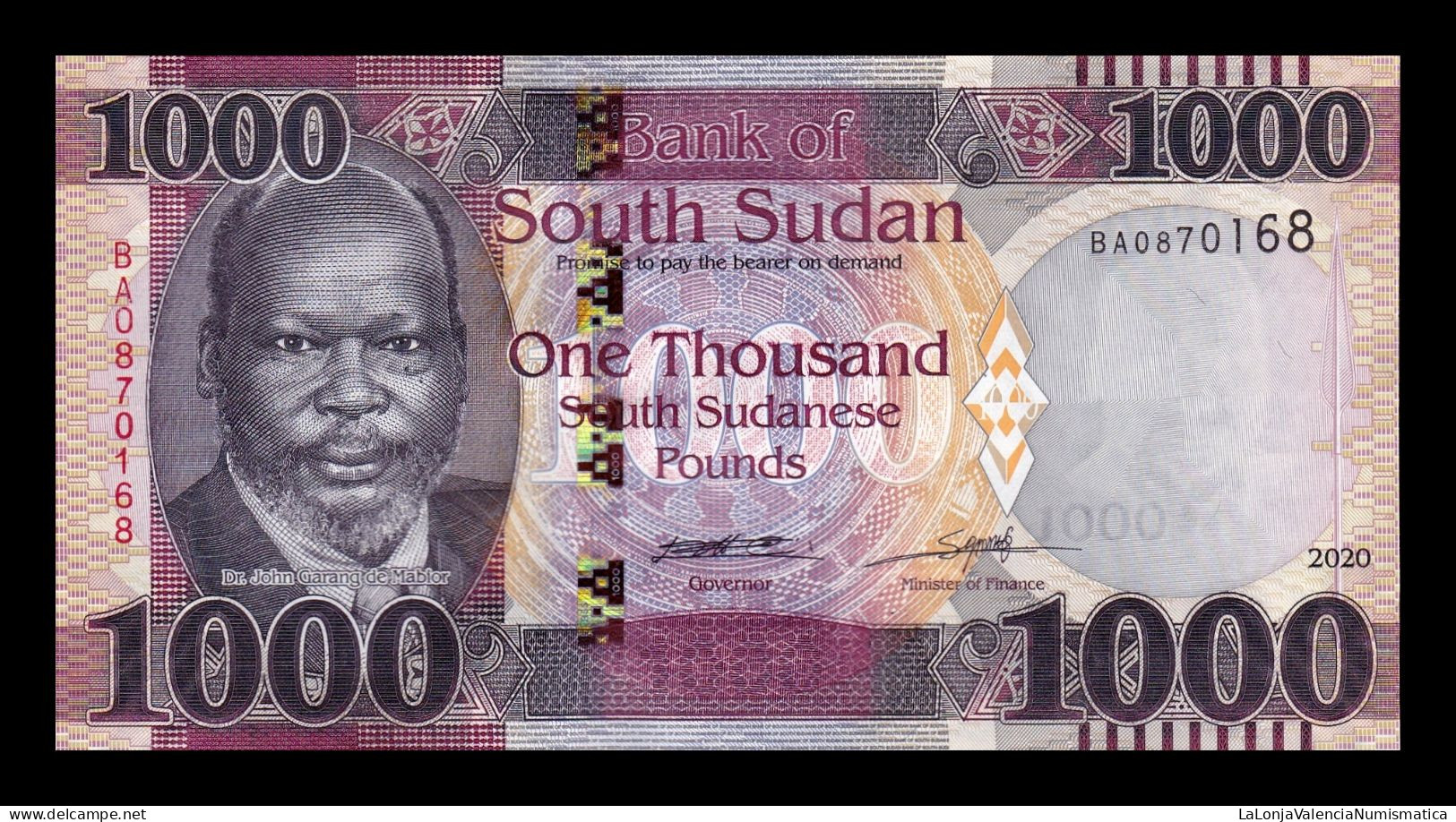 Sudán Del Sur South Sudan 1000 Pounds 2020 Pick 17a Sc Unc - Sudan Del Sud