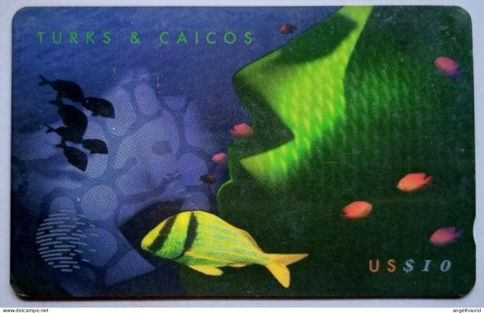Turks And Caicos US$10  108CTCB  ( Normal Zero ) " Green Fish ( Puzzle 2/3 ) " - Turcas Y Caicos (Islas)