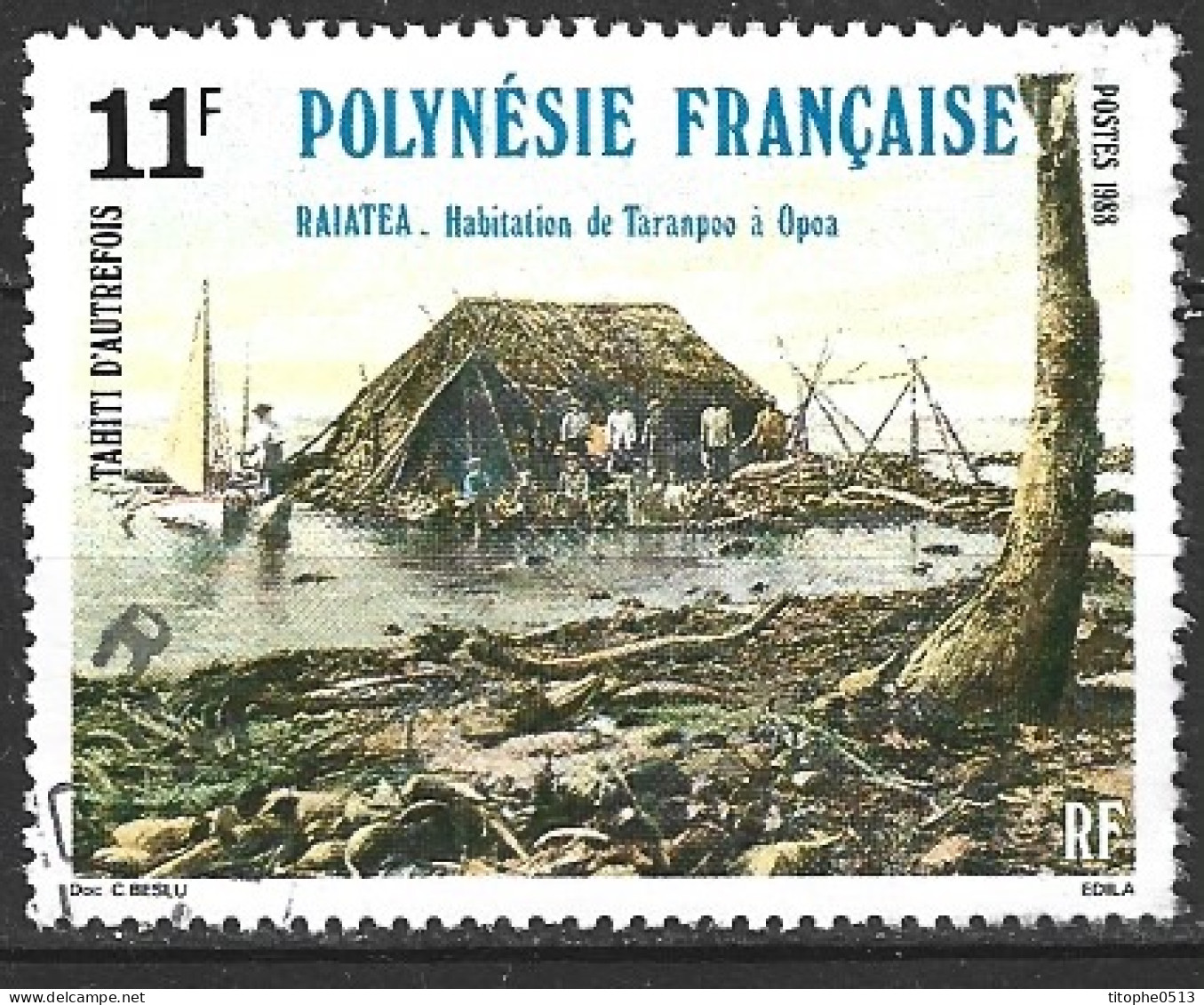 POLYNESIE. N°299 Oblitéré De 1988. Tahiti D'autrefois. - Usati