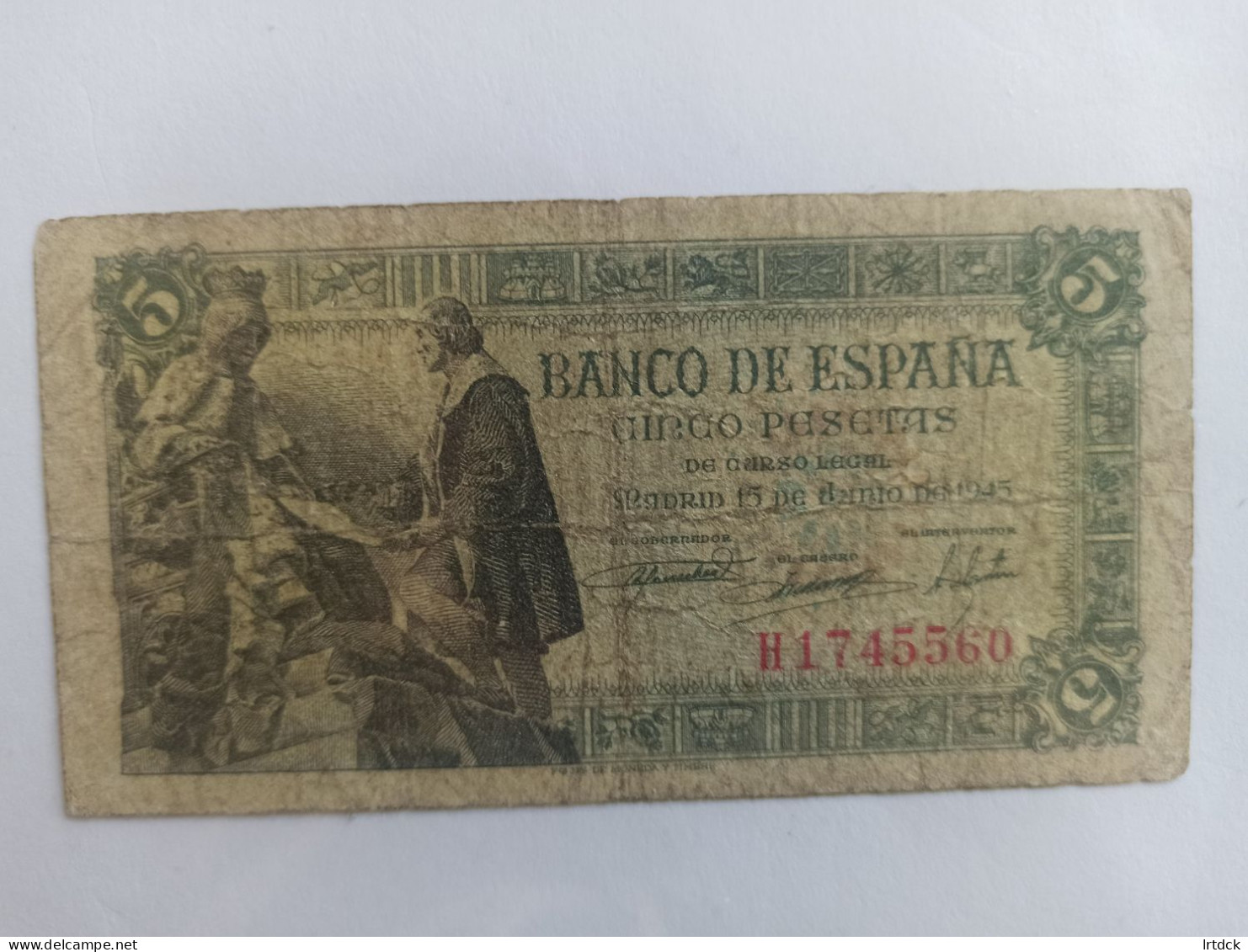 Espagne 5 Pesetas 1945 - 5 Pesetas