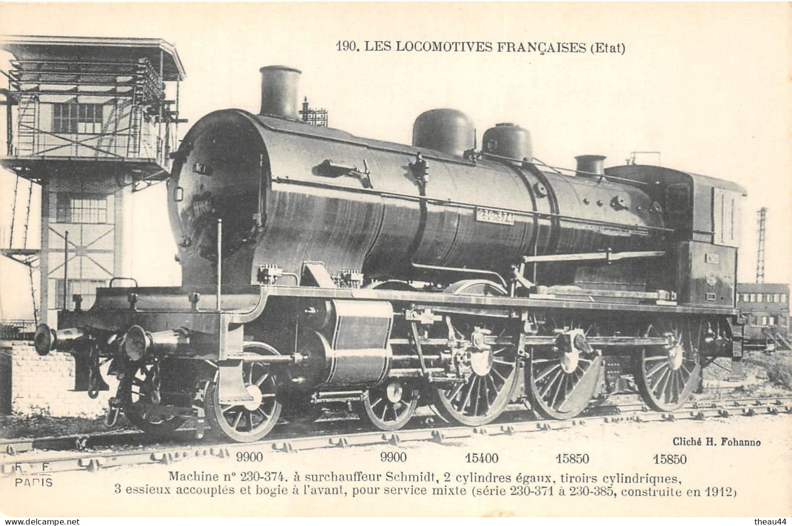 ¤¤   -  Lot De 9 Cartes  -  Locomotives Des Chemin De Fer De L'Etat, Est, P.L.M........     -  Train    -   ¤¤ - Trenes