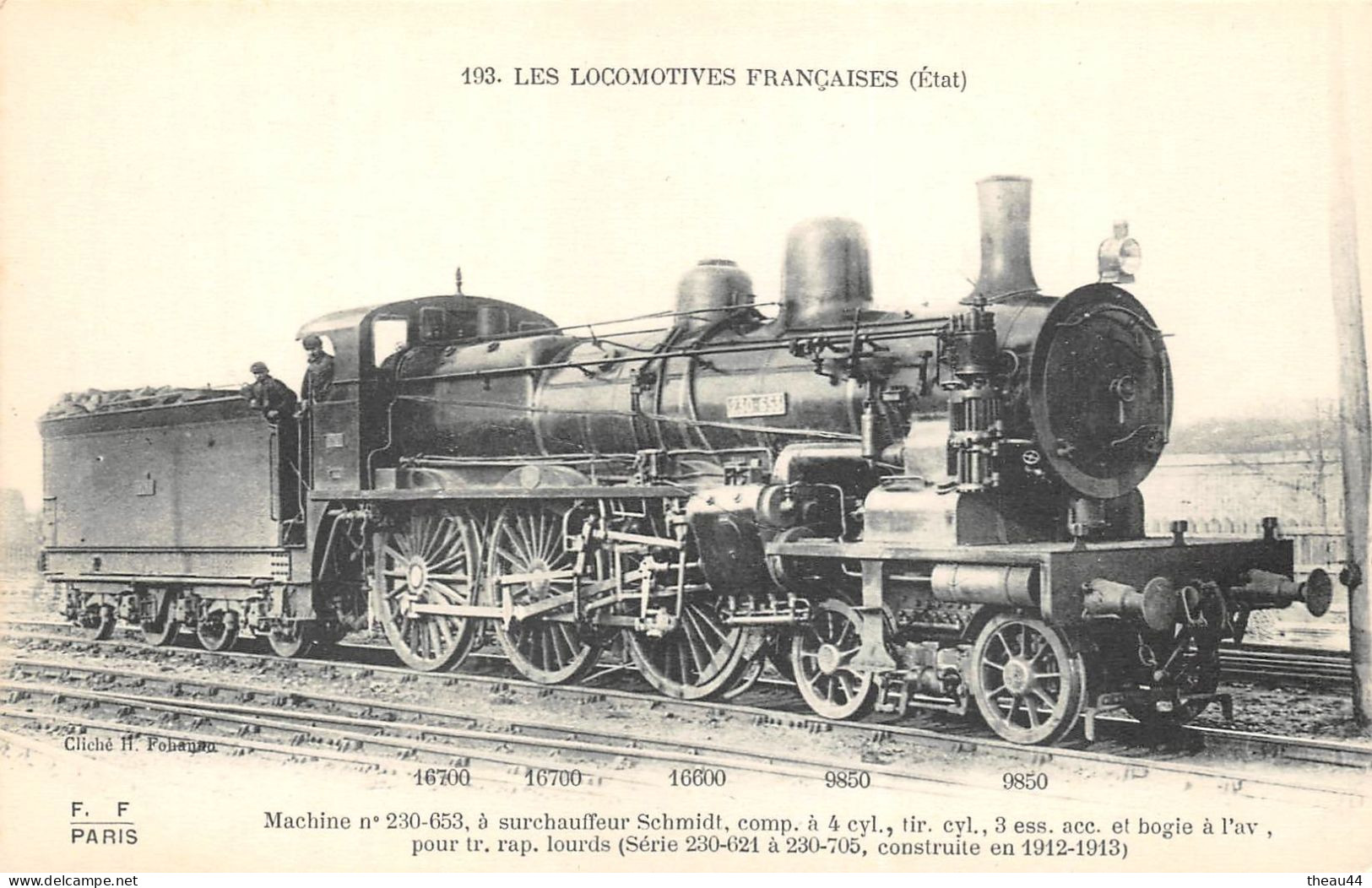 ¤¤   -  Lot de 9 Cartes  -  Locomotives des Chemin de Fer de l'Etat, Est, P.L.M........     -  Train    -   ¤¤