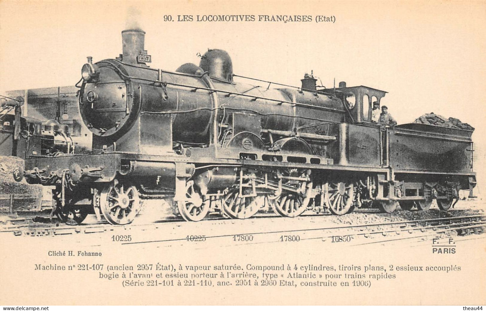 ¤¤   -  Lot de 9 Cartes  -  Locomotives des Chemin de Fer de l'Etat, Est, P.L.M........     -  Train    -   ¤¤