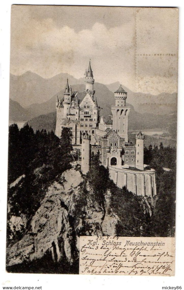 Allemagne -- FUESSEN --1904--Kgl  Schloss Neuschwanstein......timbre....cachet - Fuessen