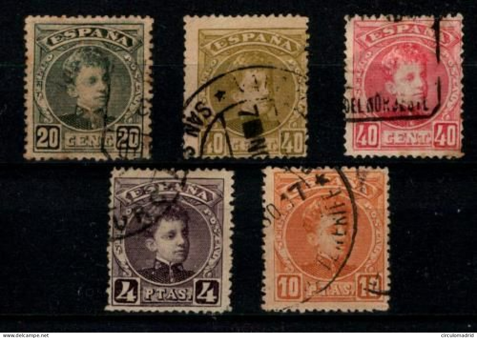 España Nº 247,250/1,254/5. Año 1901-05 - Usados