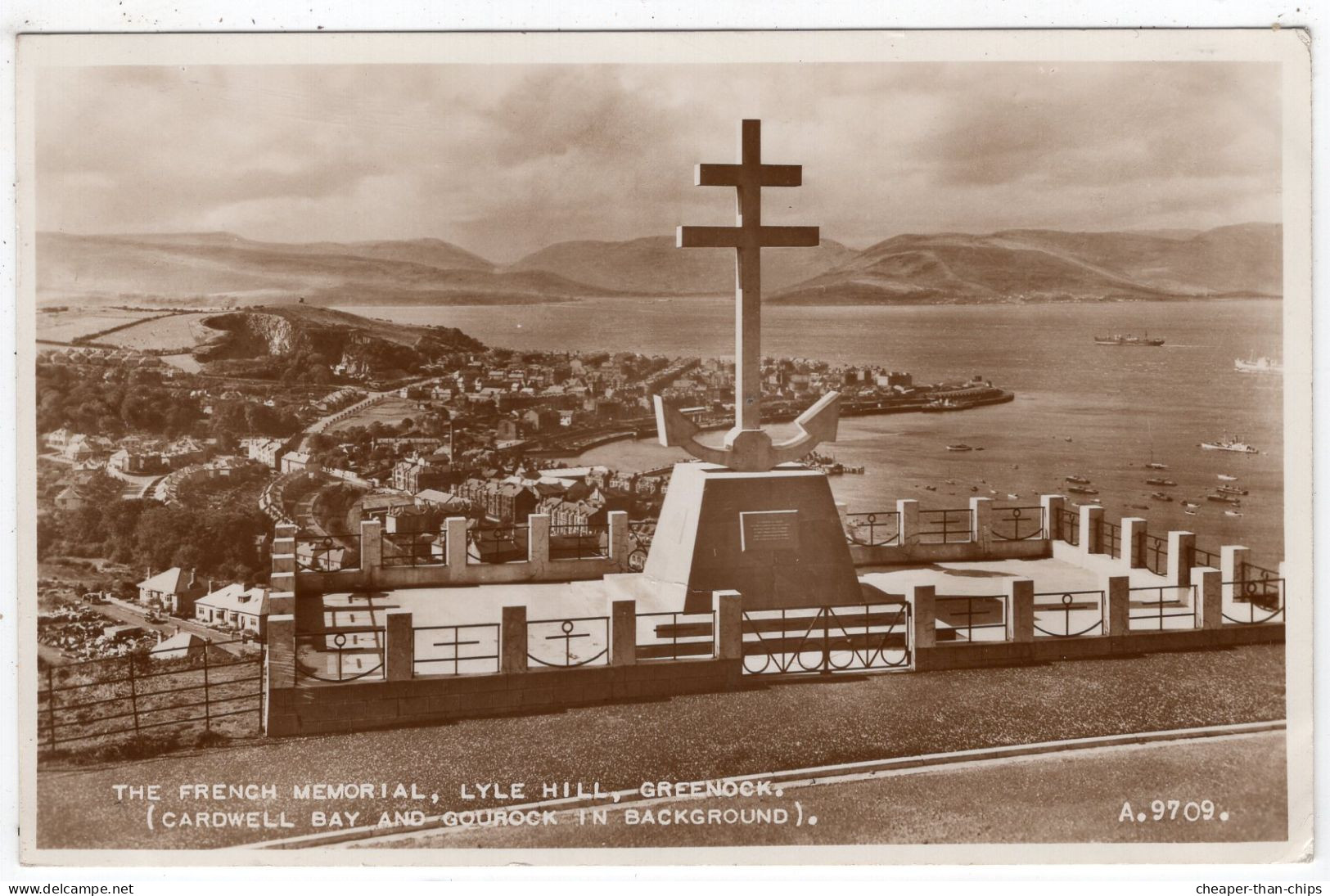 GREENOCK - The French Memorial, Lyle Hill - Valentine A.9709 - Renfrewshire